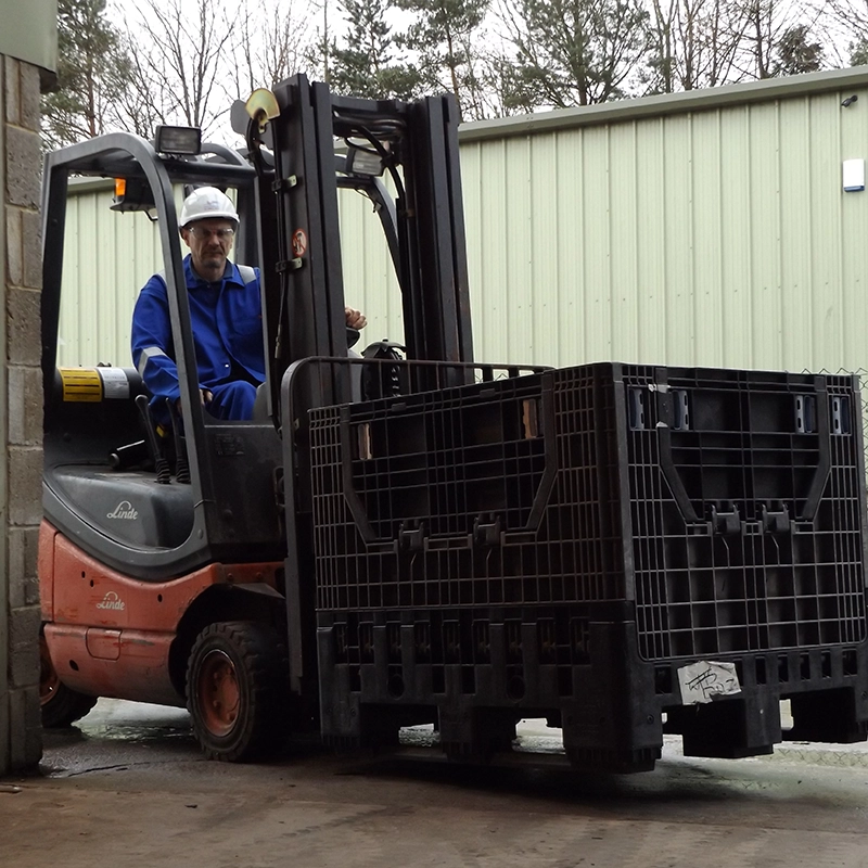 Pallet storage container for Fire Hose Repair