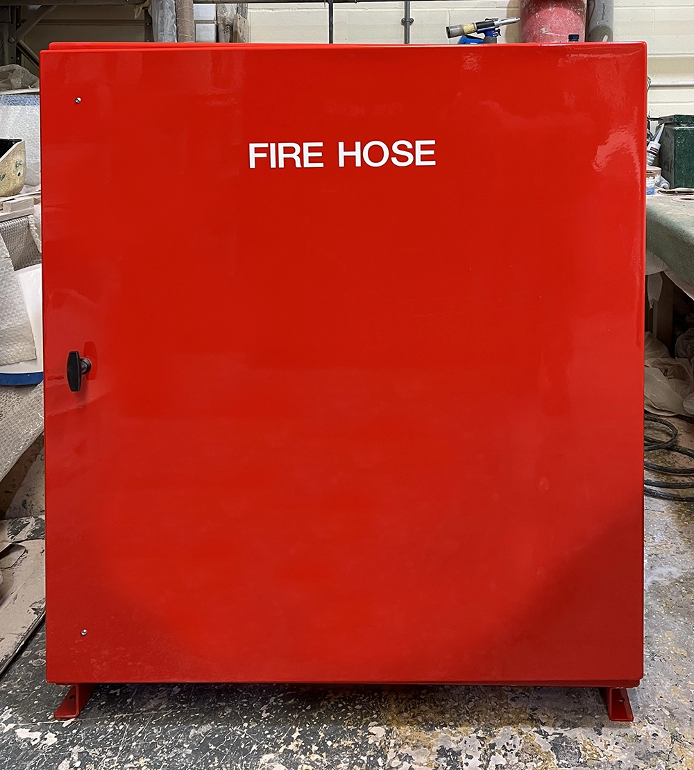 Exterior of Metal Hose Storage Box